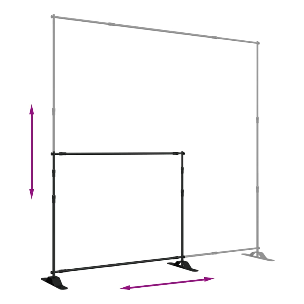 vidaXL Hintergrundstativ Schwarz 254x243 cm Stahl