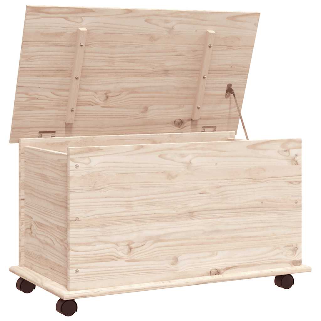 vidaXL Truhe mit Rollen ALTA 73x39,5x43 cm Massivholz Kiefer