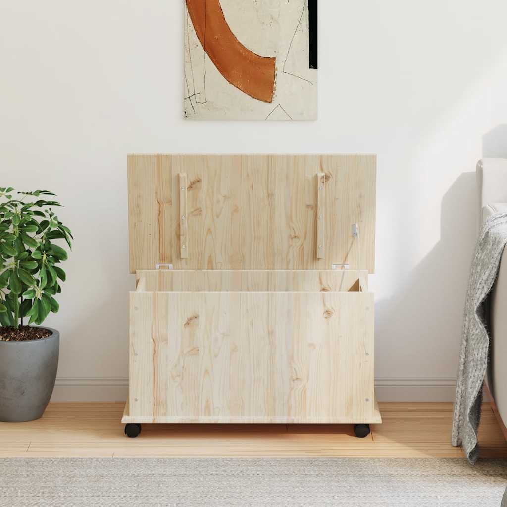 vidaXL Truhe mit Rollen ALTA 73x39,5x43 cm Massivholz Kiefer