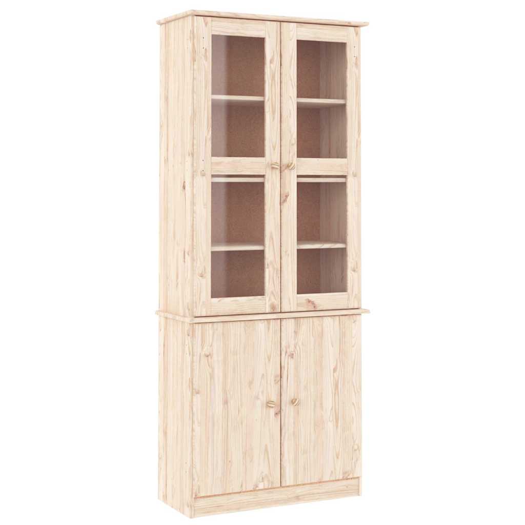 vidaXL Vitrinenschrank ALTA 77x35x186,5 cm Massivholz Kiefer