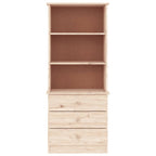 vidaXL Bücherregal mit Schubladen ALTA 60x35x142 cm Massivholz Kiefer