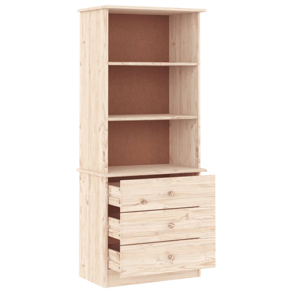 vidaXL Bücherregal mit Schubladen ALTA 60x35x142 cm Massivholz Kiefer