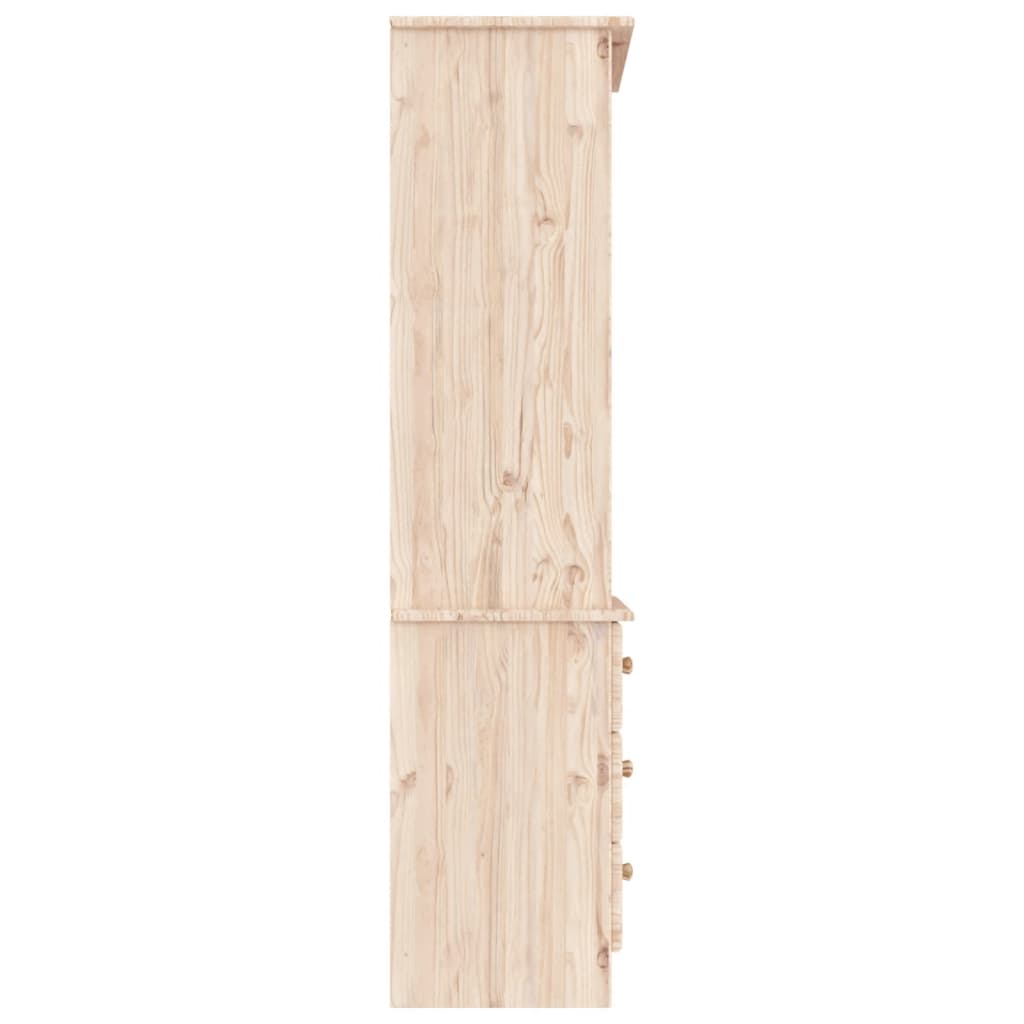vidaXL Bücherregal mit Schubladen ALTA 60x35x142 cm Massivholz Kiefer