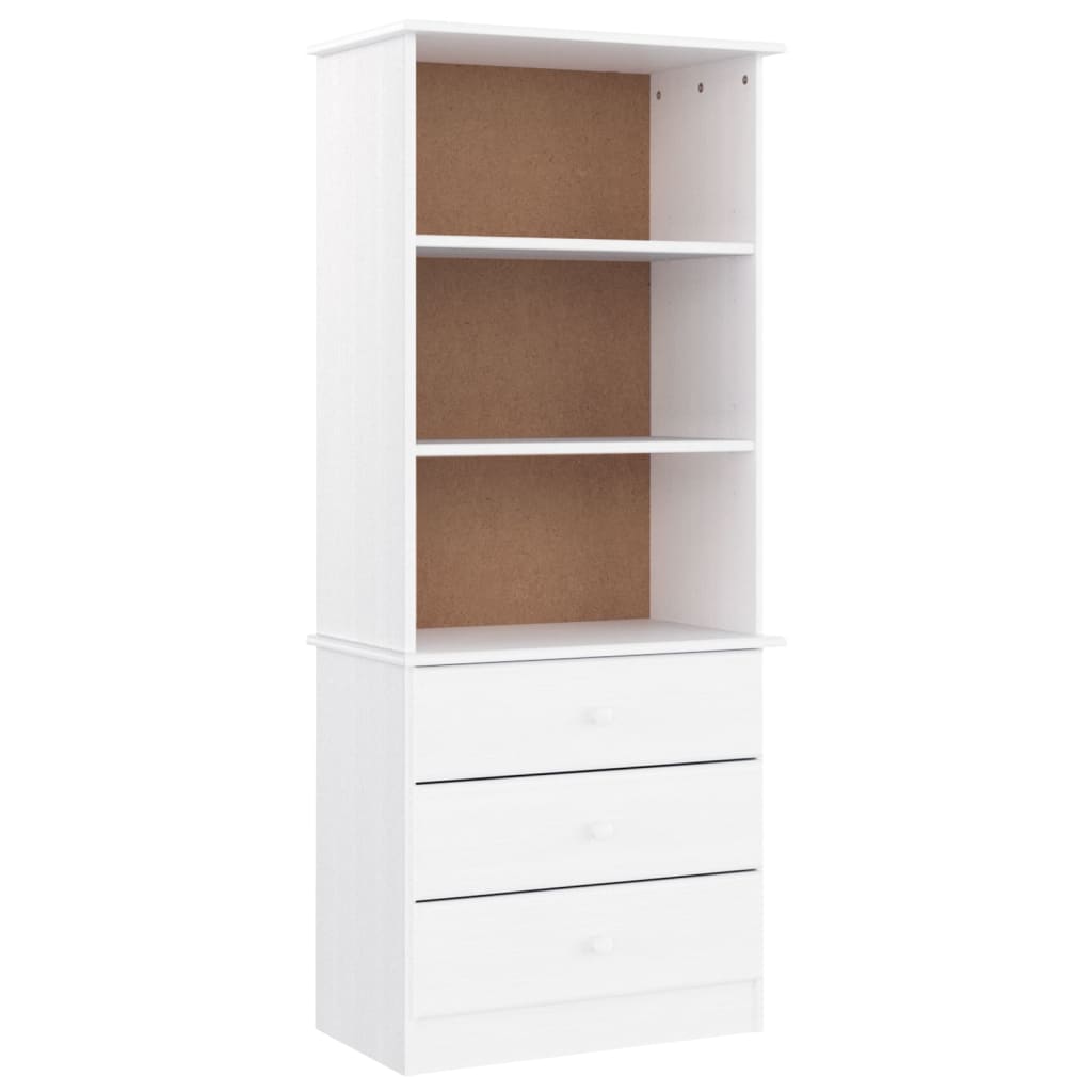 vidaXL Bücherregal mit Schubladen ALTA Weiß 60x35x142 cm Kiefernholz