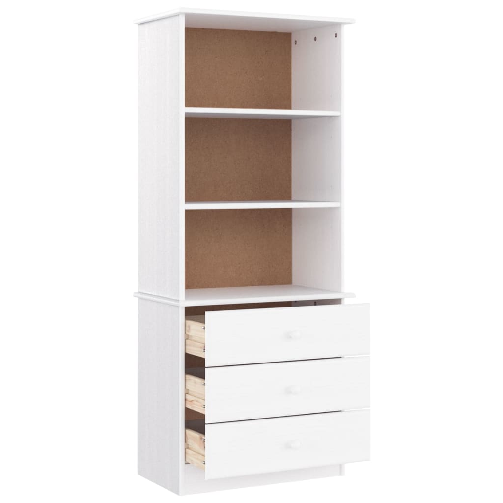 vidaXL Bücherregal mit Schubladen ALTA Weiß 60x35x142 cm Kiefernholz