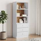 vidaXL Bücherregal mit Schubladen ALTA Weiß 60x35x142 cm Kiefernholz