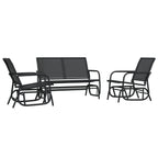 vidaXL 3-tlg. Garten-Lounge-Set Schaukel Schwarz Textilene und Stahl
