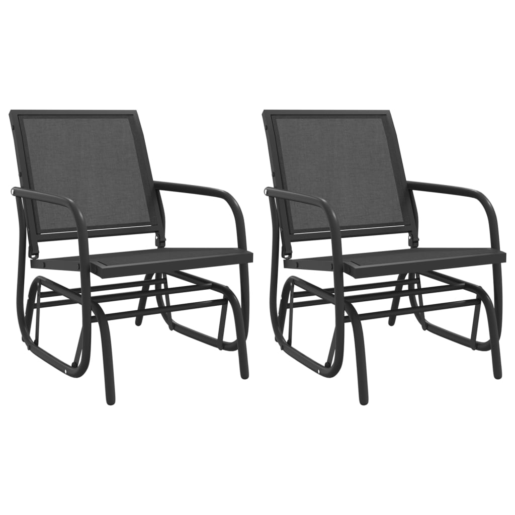 vidaXL 3-tlg. Garten-Lounge-Set Schaukel Schwarz Textilene und Stahl