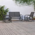 vidaXL 3-tlg. Garten-Lounge-Set Schaukel Schwarz Textilene und Stahl