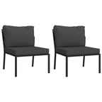 vidaXL 7-tlg. Garten-Lounge-Set mit Grauen Kissen Stahl