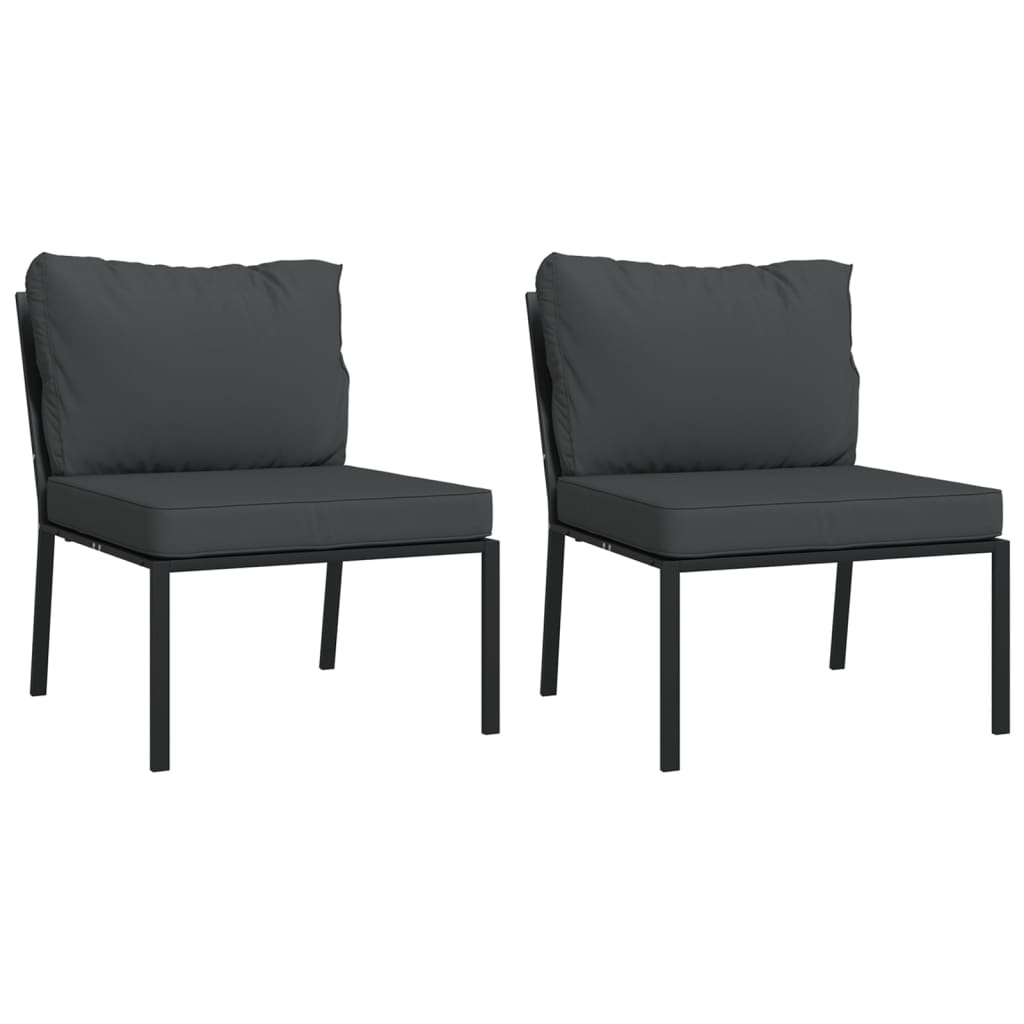 vidaXL 7-tlg. Garten-Lounge-Set mit Grauen Kissen Stahl