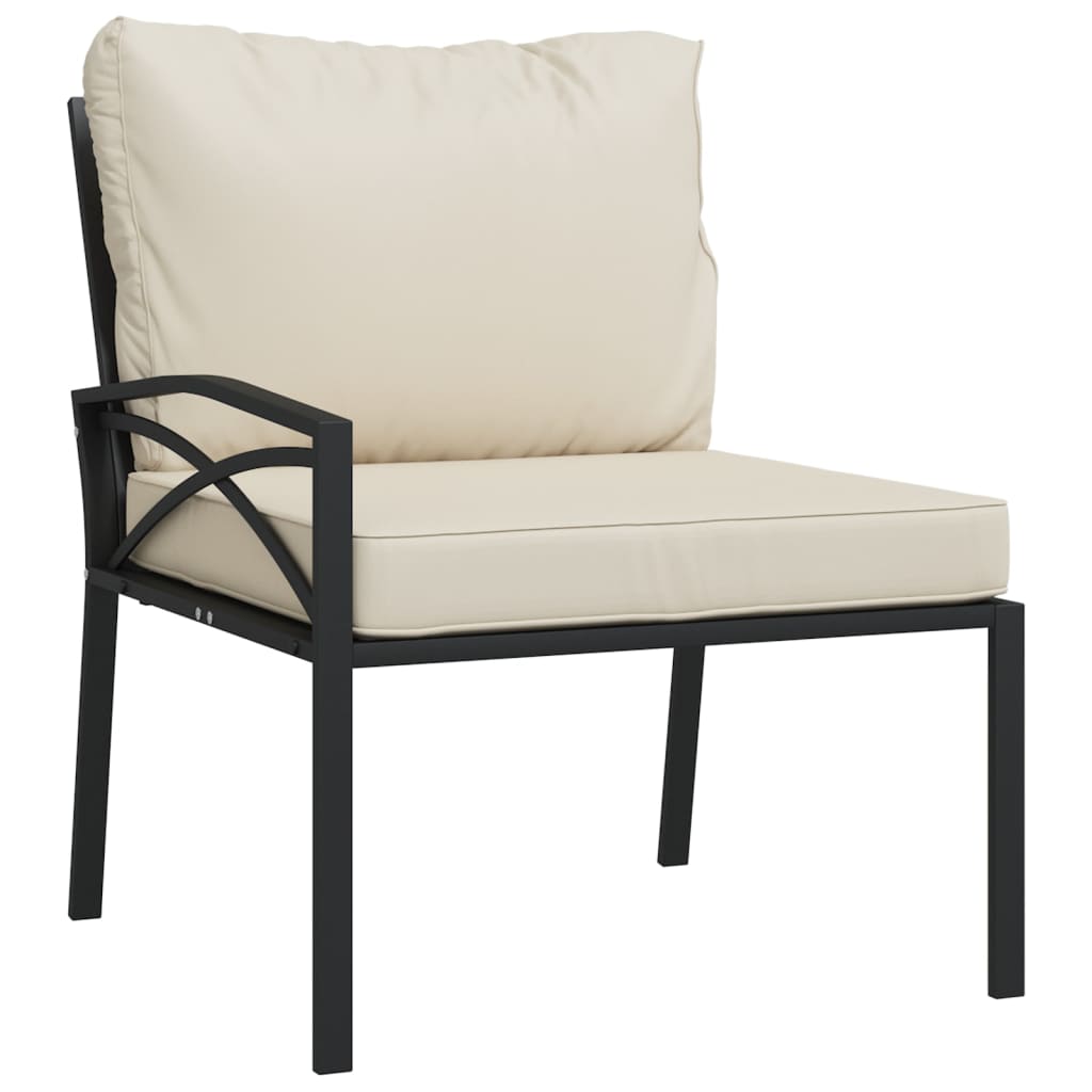 vidaXL 11-tlg. Garten-Lounge-Set mit Sandfarbigen Kissen Stahl