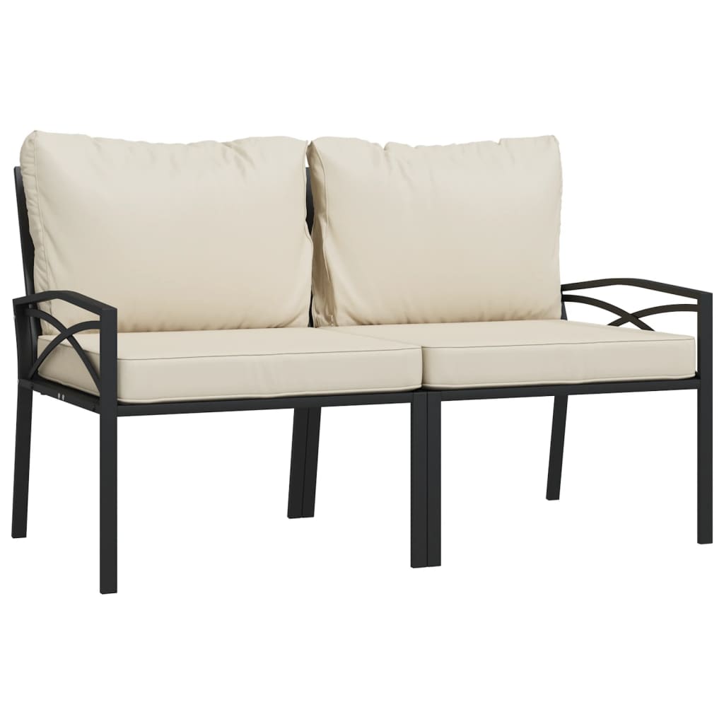 vidaXL 7-tlg. Garten-Lounge-Set mit Sandfarbigen Kissen Stahl
