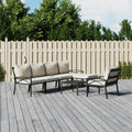 vidaXL 7-tlg. Garten-Lounge-Set mit Sandfarbigen Kissen Stahl