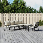 vidaXL 7-tlg. Garten-Lounge-Set mit Sandfarbigen Kissen Stahl