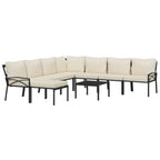 vidaXL 9-tlg. Garten-Lounge-Set mit Sandfarbigen Kissen Stahl