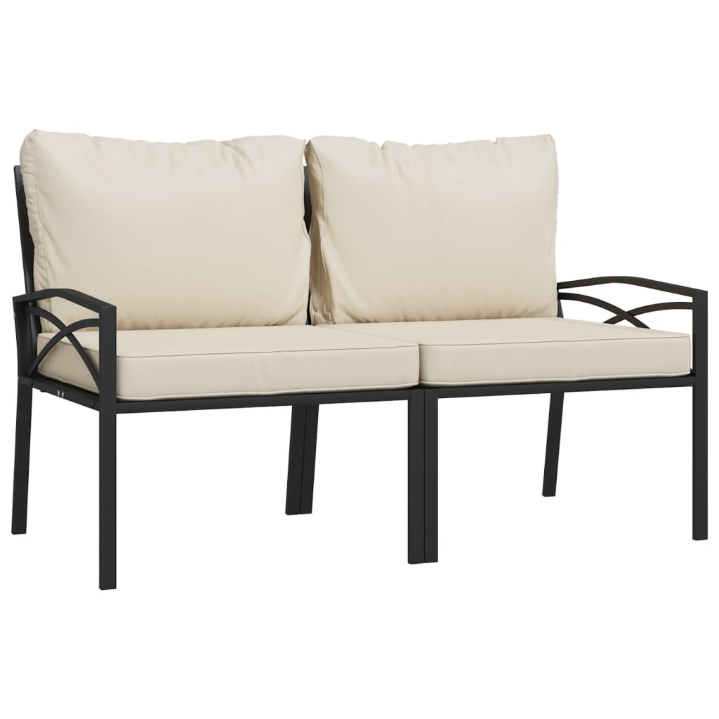 vidaXL 9-tlg. Garten-Lounge-Set mit Sandfarbigen Kissen Stahl