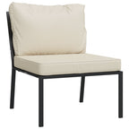 vidaXL 5-tlg. Garten-Lounge-Set mit Sandfarbigen Kissen Stahl