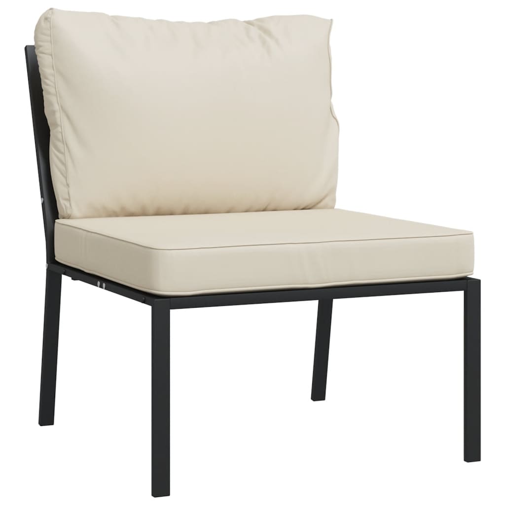 vidaXL 5-tlg. Garten-Lounge-Set mit Sandfarbigen Kissen Stahl