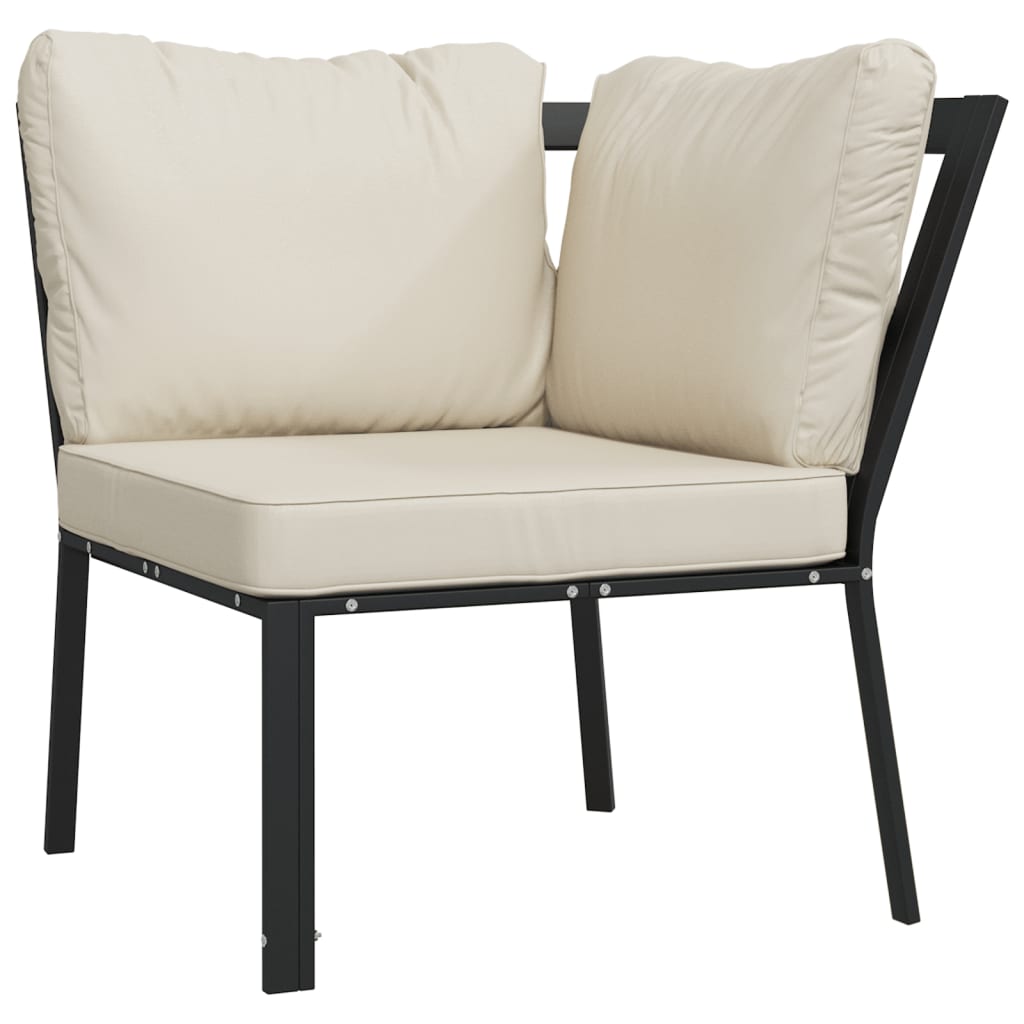 vidaXL 5-tlg. Garten-Lounge-Set mit Sandfarbigen Kissen Stahl