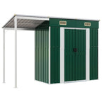 vidaXL Gartenhaus mit Schleppdach Grün 277x107x181 cm Stahl