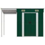 vidaXL Gartenhaus mit Schleppdach Grün 277x107x181 cm Stahl