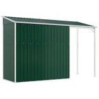 vidaXL Gartenhaus mit Schleppdach Grün 277x107x181 cm Stahl