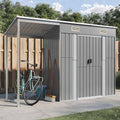vidaXL Gartenhaus mit verlängertem Dach Hellgrau 277 x 107 x 181 cm Stahl