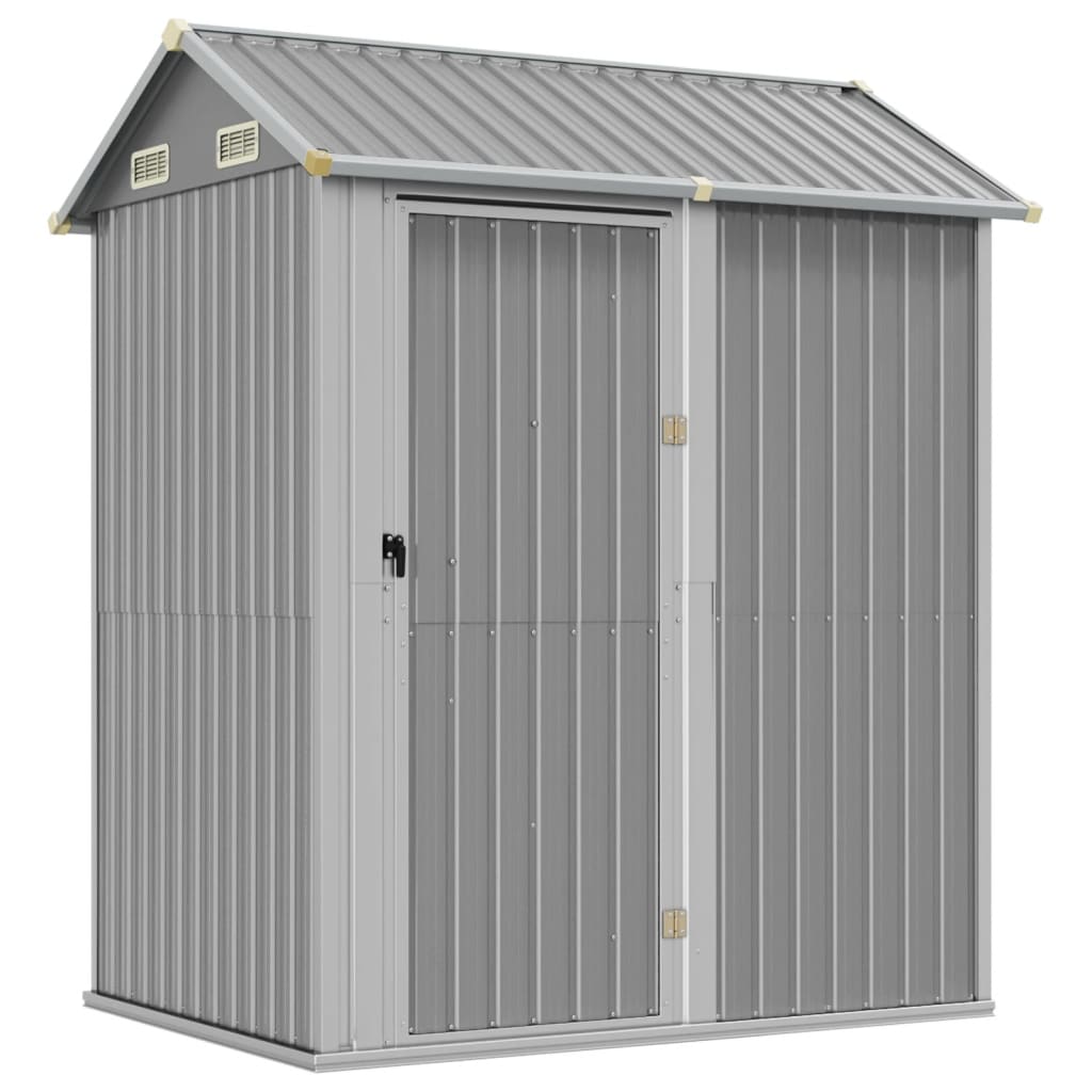 vidaXL Gartenhaus Hellgrau 192x152,5x237 cm Verzinkter Stahl