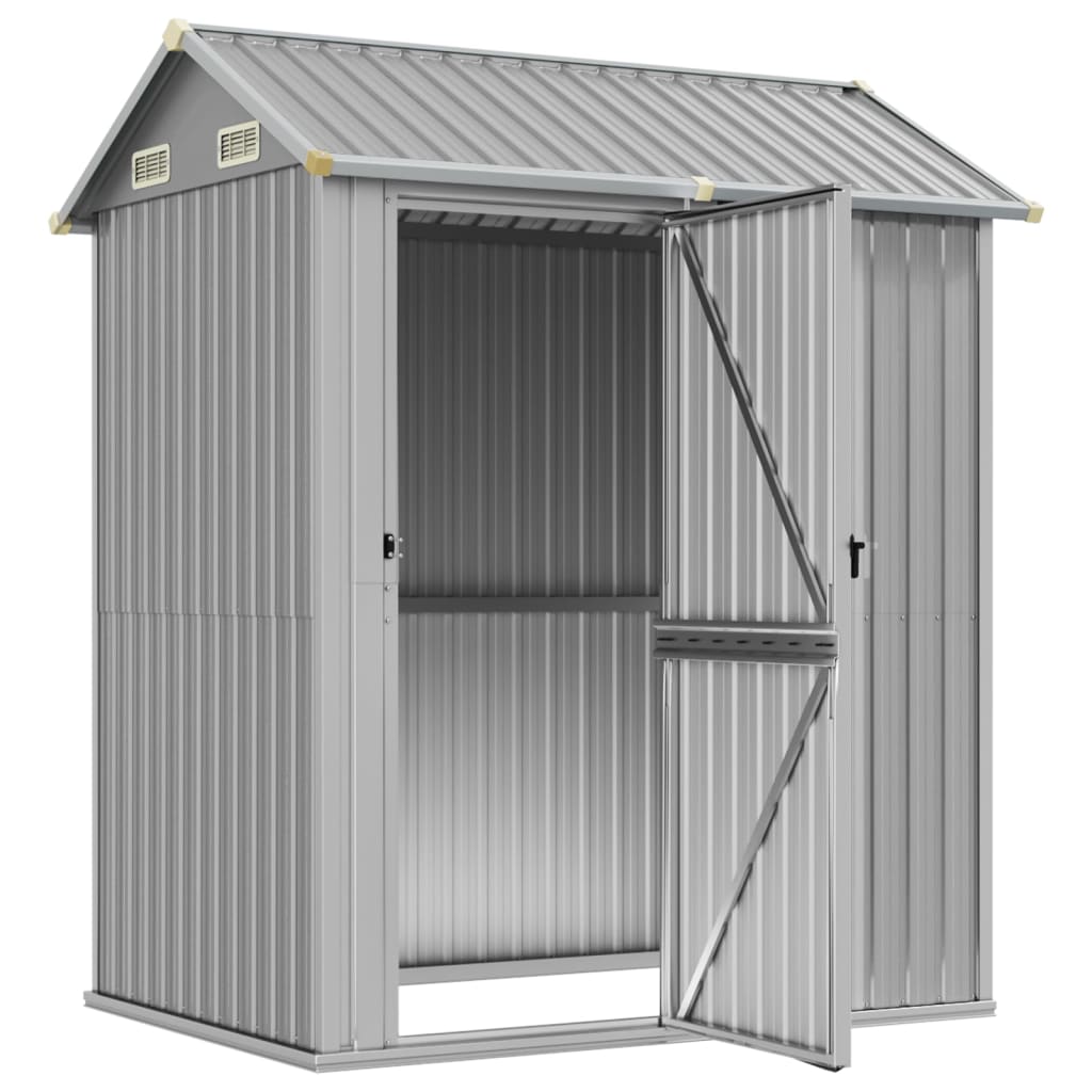 vidaXL Gartenhaus Hellgrau 192x152,5x237 cm Verzinkter Stahl