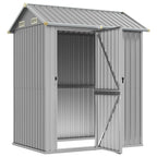 vidaXL Gartenhaus Hellgrau 192x152,5x237 cm Verzinkter Stahl