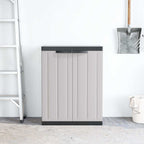 vidaXL Gartenschrank Grau und Schwarz 65x37x85 cm PP