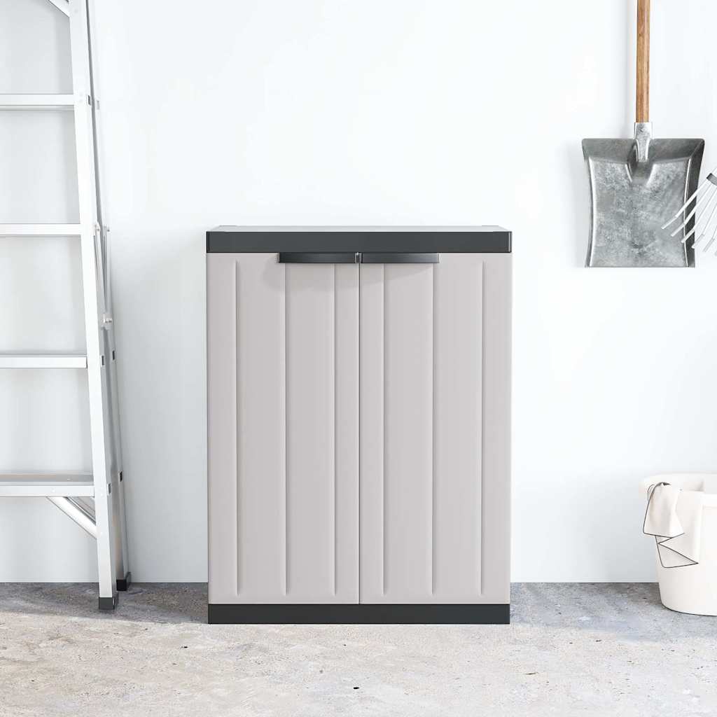 vidaXL Gartenschrank Grau und Schwarz 65x37x85 cm PP