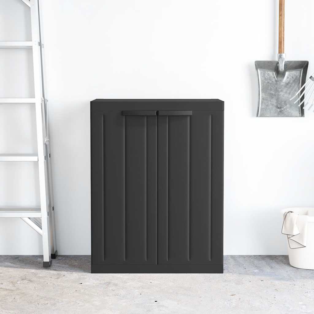 vidaXL Gartenschrank Schwarz 65x37x85 cm PP