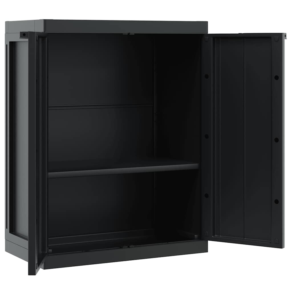 vidaXL Gartenschrank Schwarz 65x37x85 cm PP