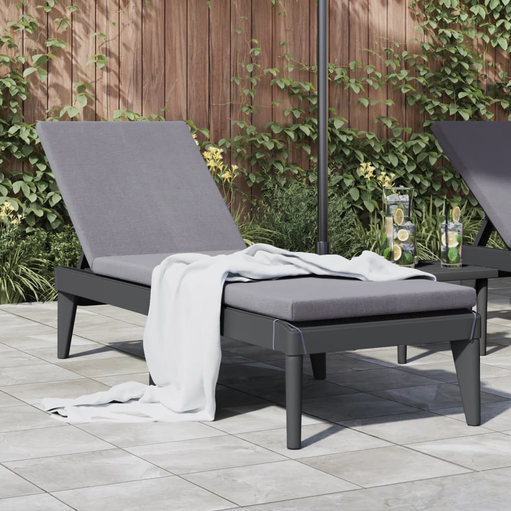 vidaXL Sonnenliege mit Auflage Weiß 186x60x29 cm PP