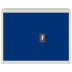 vidaXL Aktenschrank Hellgrau und Blau 90x40x70 cm Stahl