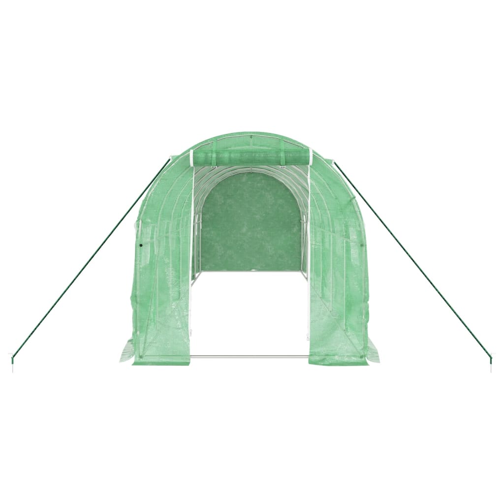 vidaXL Gewächshaus mit Stahlrahmen Grün 12 m² 6x2x2 m