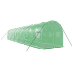 vidaXL Gewächshaus mit Stahlrahmen Grün 24 m² 12x2x2 m
