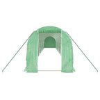 vidaXL Gewächshaus mit Stahlrahmen Grün 28 m² 14x2x2 m