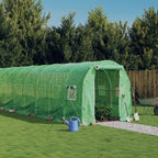 vidaXL Gewächshaus mit Stahlrahmen Grün 40 m² 20x2x2 m