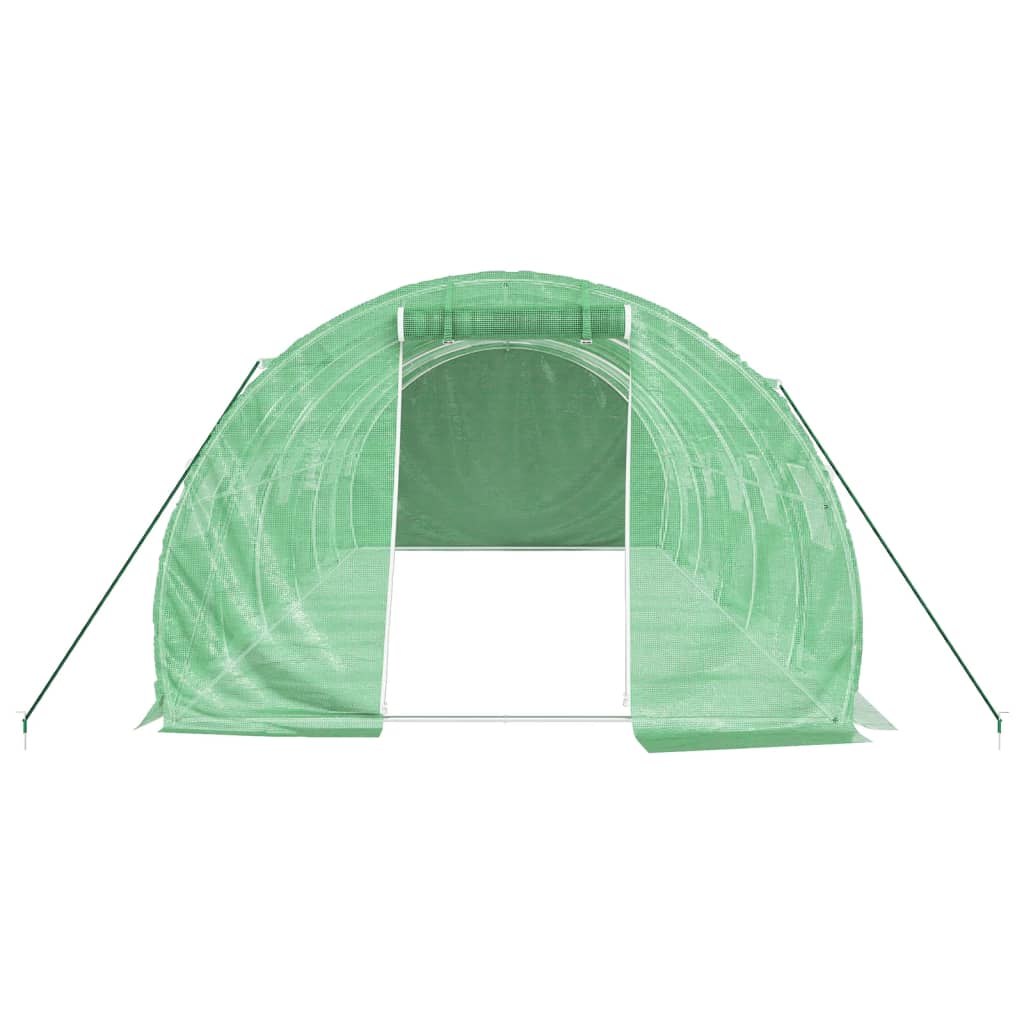 vidaXL Gewächshaus mit Stahlrahmen Grün 18 m² 6x3x2 m