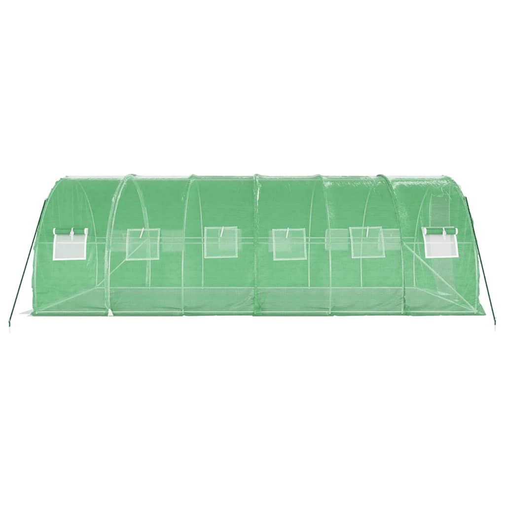 vidaXL Gewächshaus mit Stahlrahmen Grün 18 m² 6x3x2 m