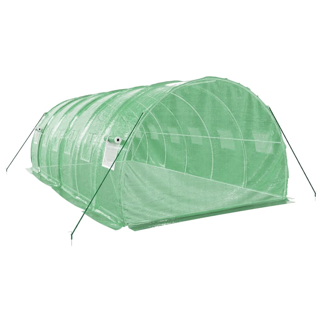 vidaXL Gewächshaus mit Stahlrahmen Grün 18 m² 6x3x2 m