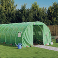 vidaXL Gewächshaus mit Stahlrahmen Grün 72 m² 24x3x2 m