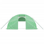 vidaXL Gewächshaus mit Stahlrahmen Grün 64 m² 16x4x2 m