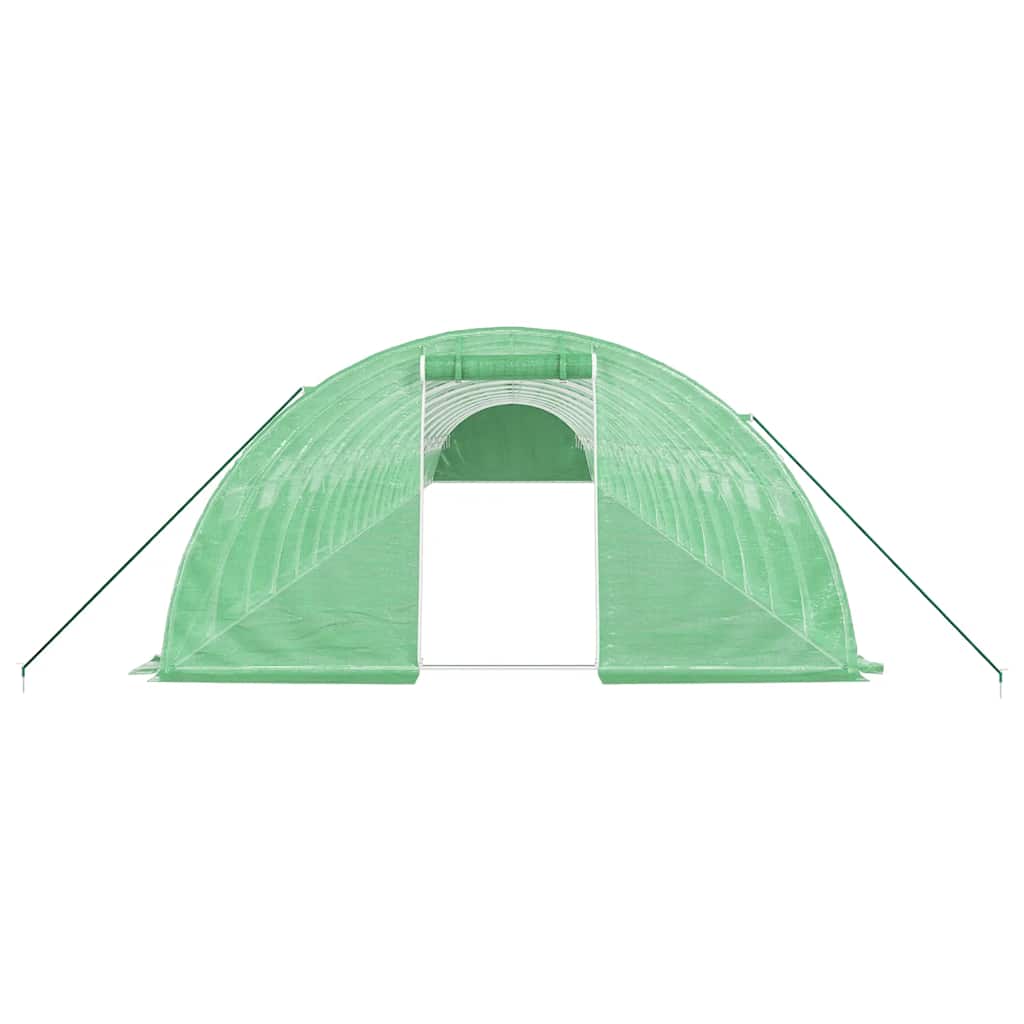 vidaXL Gewächshaus mit Stahlrahmen Grün 88 m² 22x4x2 m