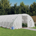 vidaXL Gewächshaus mit Stahlrahmen Grün 64 m² 16x4x2 m