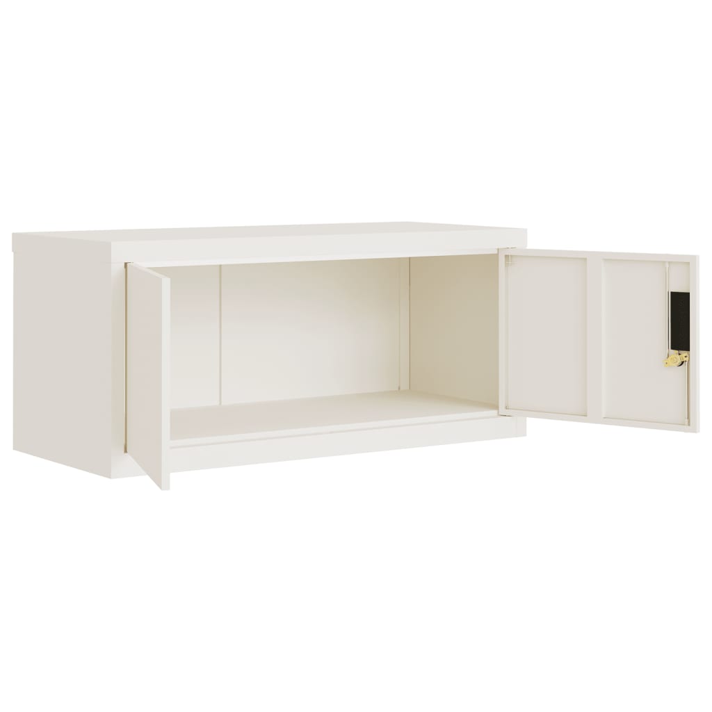 vidaXL Aktenschrank Weiß 90x40x110 cm Stahl