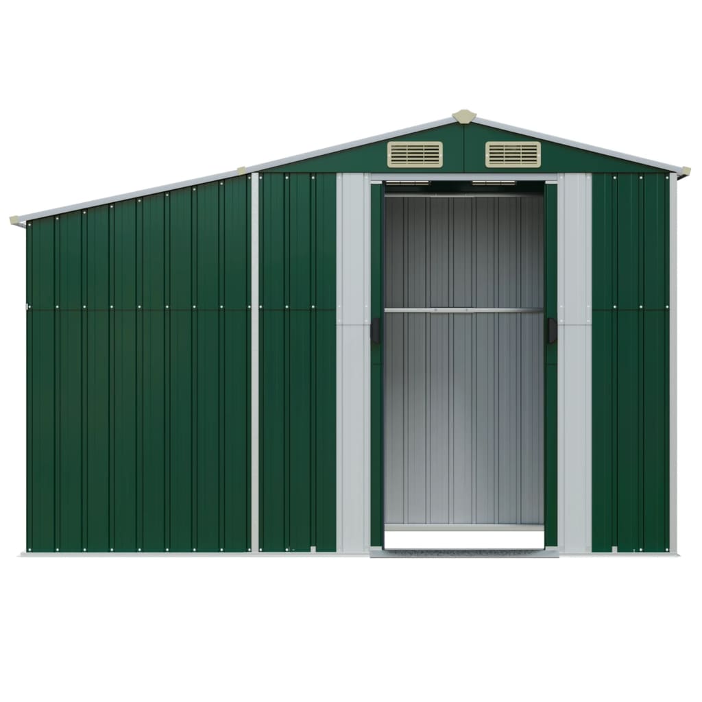 vidaXL Gerätehaus Grün 277x93x179 cm Verzinkter Stahl